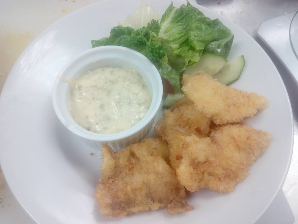 DIY Flounder Goujons with Tatare sauce and green salad